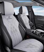 Накидка Premium для Mercedes-Benz из замши (2шт) светло-серый