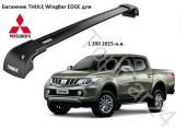 Автобагажник для Mitsubishi L200 2015- черного цвета